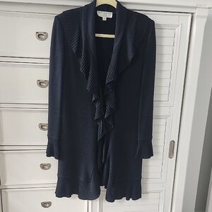 StJohn Black Ruffle Cardigan